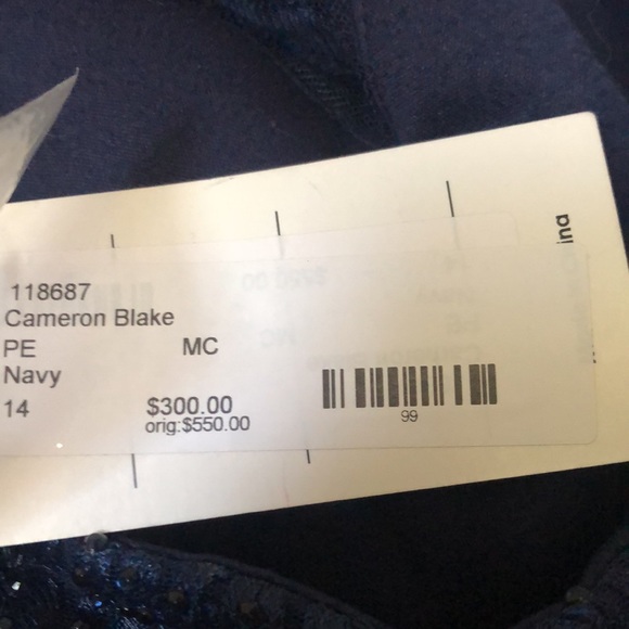 Beaded Navy Blue long Gown - Picture 6 of 6